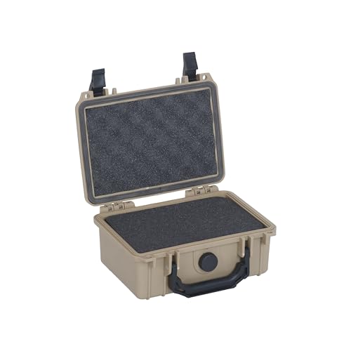 MEIJIA IP67 waterproof hard compact case,Customizable Fit Foam,8.12”x6.56”x 3.56”,Fit Use of Drones, Cameras,Equipments,lens (Desert Tan) - color: Desert Tan, size: 8.12x6.56x3.56inches