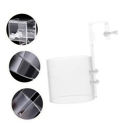 POPETPOP Aquarium Fish Food Feeder Ring Acrylic Fish Food Organizer for Betta Shrimp Turtle Feeding Tank with 80-Hook Floating Feeding Tool