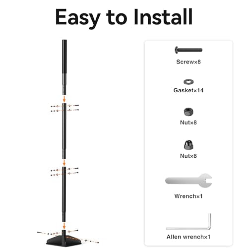 Heavy Duty Steel Tamper, 48" Handle Tamper with Comfortable Rubber Grip, 8×8" Garden Tamper Tool for Soil, Gravel, Asphalt & Lawn - size: 8*8