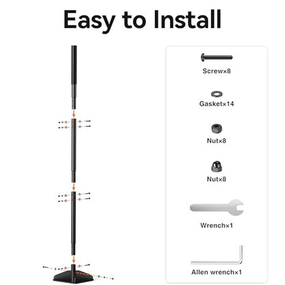 Heavy Duty Steel Tamper, 48" Handle Tamper with Comfortable Rubber Grip, 8×8" Garden Tamper Tool for Soil, Gravel, Asphalt & Lawn - size: 8*8