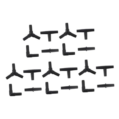 20pcs Aquarium Airline Tube Hose Connectors Air Tubing Adapters for Oxygen Aeration for Fish Tanks Easy to Install Each of Shapes