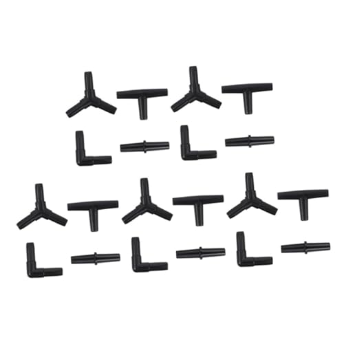 20pcs Aquarium Airline Tube Hose Connectors Air Tubing Adapters for Oxygen Aeration for Fish Tanks Easy to Install Each of Shapes