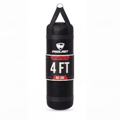 4 ft 80lb Heavy Boxing Punching Bag, Muay Thai, MMA, Strength Training Equipment, Hanging - color: Black, size: Filled with Bottom D-Ring