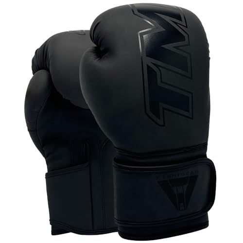 TMA Boxing Gloves for Women - Punching Bag Gloves, Training Boxing Equipment - Kickboxing & Muay Thai Gloves, Punching Gloves, Adult Boxing Gloves - color: Black, size: 14 OZ