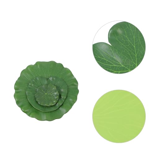 10pcs Artificial Lotus Leaves Aquarium Floating Decor, Realistic 10cm-28cm Simulation Water Pond Plant for Fish Tank and Home Garden Display
