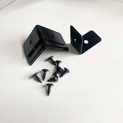 4 Pcs Black Metal Corner Protector, Decorative Right Angle Corner Brackets for Furniture, Table, Wood Boxes, Barn Door, Wood Frame, Trunk, Desk, Box - Guards Edge Cover