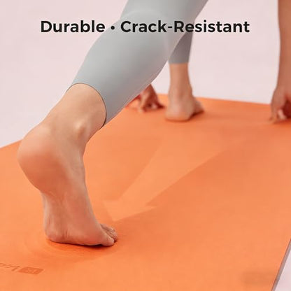 Keep 72" x 24" TPE Yoga Mat Non Slip, 1/4 Inch (6mm) Exercise Mat for Home Workout, Gym, Yoga, Pilates & Stretching with Carrying Strap, Oat White - color: Orange