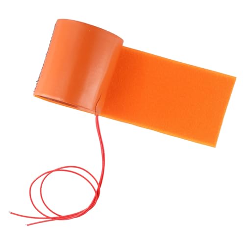 Silicone Heating Pad Mat 12V 240W Flexible Bottle Heater Wrap Orange 10x30cm for Home Brewing and DIY Projects