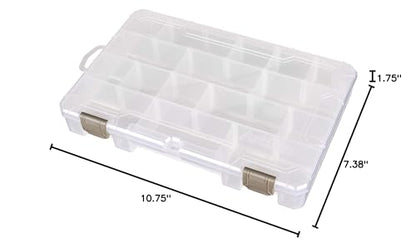 ArtBin 4006AB Medium Solutions Box with Dividers, Art & Craft Organizer, [1] Plastic Storage Case, Clear