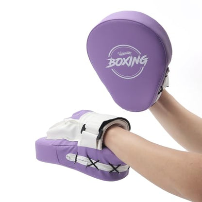 Valleycomfy Boxing Pads Curved Focus Punching Mitts for Men Women - color: Purple