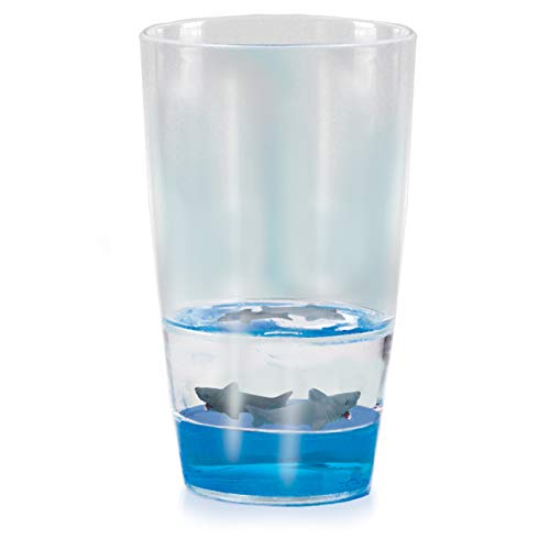 Deluxebase Floatarama Tumbler - Shark from 9oz BPA-Free Acrylic Plastic Drinking Glasses with Floating Animal Figurines. Cute Drinkware and Novelty Glassware. - style: Shark