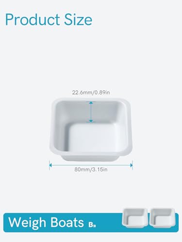 Weigh Boats 100ml Medium (125 Pack), Plastic Weighing Trays, Anti-Static Plastic Square Pour Boats for Powder Weighing, Epoxy Mixing, Liquid Measuring, Lab Grade Weight Dishes