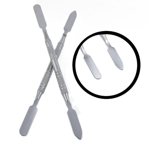 Stainless Steel lab mini Double-Ended Spatula Double-Ended Spatula semi-Miniature Spatula Cone Arrow end 4.7 inches Flat end 4pcs (4.7inch)