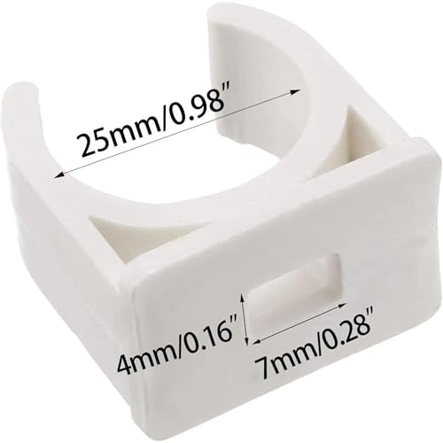 40 Pcs U-Shaped PVC Water Pipe Clamps, Clips Fit for 1" (25mm) Pipes, TV Trays Tubing Hanger Support Pex Tubing (White 25mm) - size: 25mm,40Pcs(White)