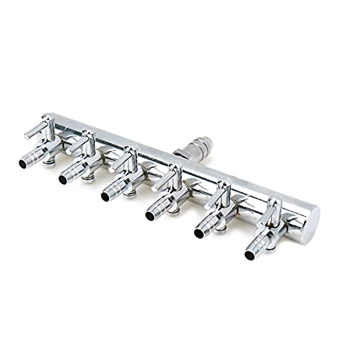 Air Flow Splitter Aquarium Stainless Steel 6 Ways Lever Control Valve
