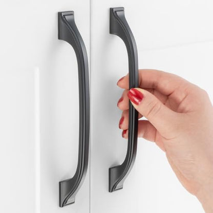 10 Pack 5 Inch Hole Centers Matte Black Cabinet Pulls Black Cabinet Handles Black Kitchen Hardware for Cabinets Drawer Dresser ZP2409 Cupboard Bedroom Closet Bathroom Vanity - color: Black, size: 5" Hole Centers-10 Pcs