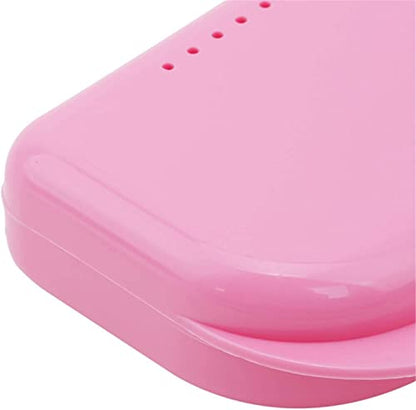 Mouth Guard Case Orthodontic Retainer Box Denture Storage Container, Pink Durable and Professional