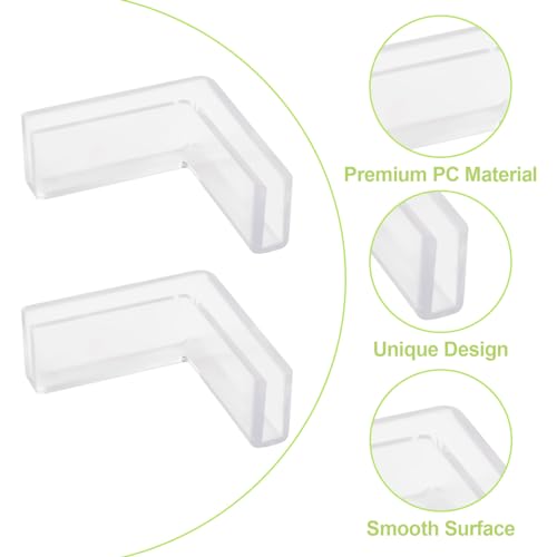 Glass Connector, 24Pcs Plastic 90 Degree Glass Clamps Transparent Glass to Glass Connectors Rimless Clip Holder for Fixing or DIY Fish Tank, Glass Acrylic Display Cabinet (5mm)