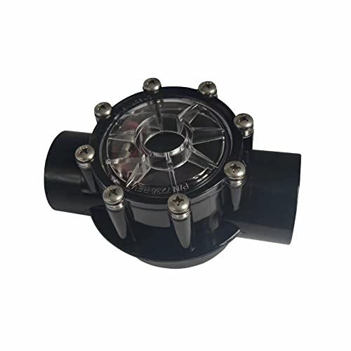 7235 Check Valve 180-Dgree,1-1/2-Inch to 2-Inch Replacement for Pools and Spas Straight Through Flow (Black)
