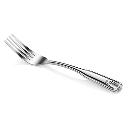 New Star Foodservice Shell Pattern 18/0 Stainless Steel Dinner Fork, 7.7-Inch, Set of 12, Commercial Grade - size: Dinner Fork (7.7-Inch)