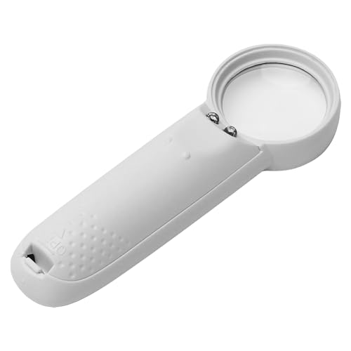Othmro 1Pcs 15X Handheld Magnifier Lens, Small Magnifying Glass, Diameter 1.46inch White Round Page Magnifying Lens with Plastic Handle for Small Prints Book Magazines Newspaper Reading - color: 15x 35mm