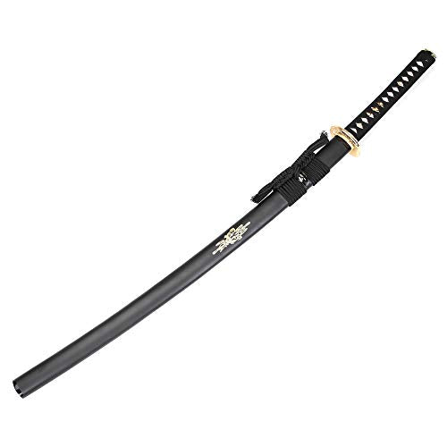 Katana Handmade Full Tang Sharp, Alloy Tsuba Japanese Samurai Sword High Carbon Steel 1060,T10 1095, 40-Inch - color: Golden Skull