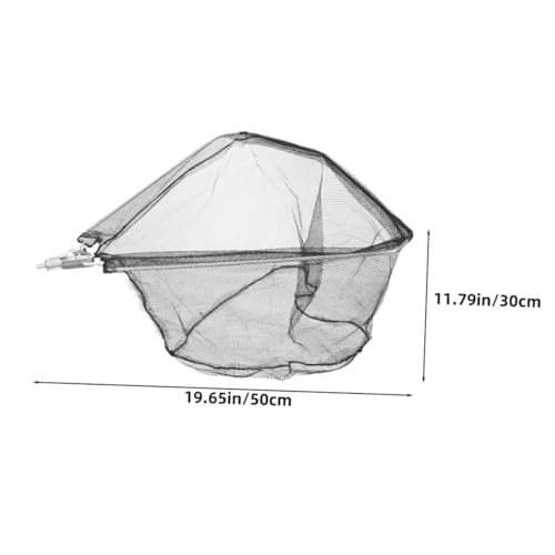 2pcs Foldable Collapsible Fishing Landing Net Heads Stainless Steel Solid Triangular Mesh Replacement for Kayak Freshwater Fish Catching Net Diameter 50cm Depth 30cm Without Handle