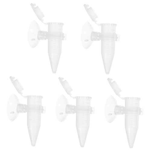 VICASKY 5pcs Mini Shrimp Feeder with Cup Automatic Fish Food Dispenser for Aquariums Easy to Clean and Observe for Shrimp and Fish Feeding