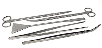 A2Z-Aquascaping Maintenance Tools Accessories,Anti-Rust Stainless Steel Tweezers Scissors Spatula for Aquarium Tank Clean, Fish Tank, Bonsai, Algae Scrapers (Set of 5 Pcs in A Case)