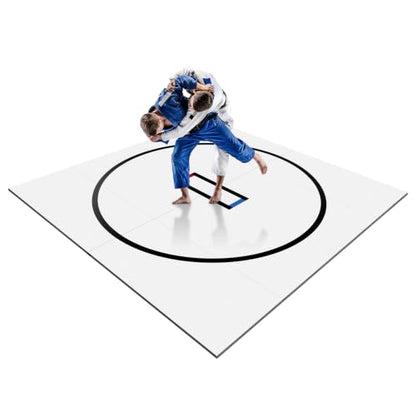Generic 10x10ft Foldable XPE Jiu Jitsu Floor Exercise Mat for Home Landing Training Mat 1.2inch Thick for BJJ MMA Grappling Martial Art Boxing Judo
