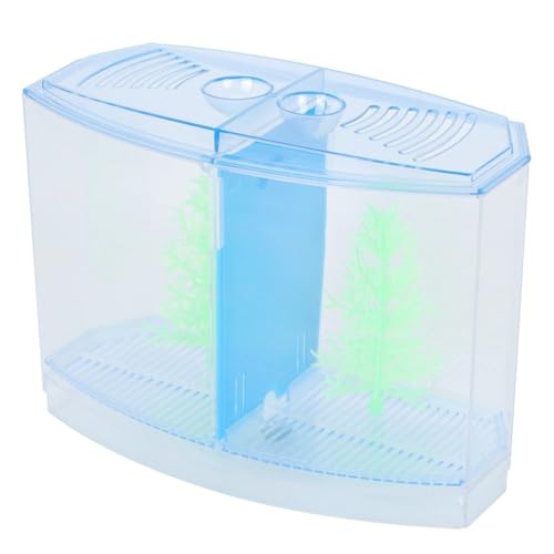 Mini Fish Breeding Box Acrylic Isolation Tank with Dirt Groove for Aquarium Fish Observation and Protection (Double)