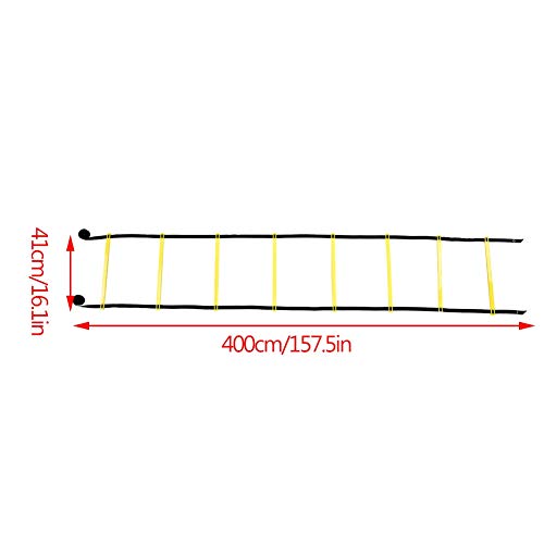 Greensen 13ft Training Ladder & Speed Cones Training Set Speed and Balance Training Ladder Ladder Exercise Workout Equipment for Soccer Speed Football Fitness Feet