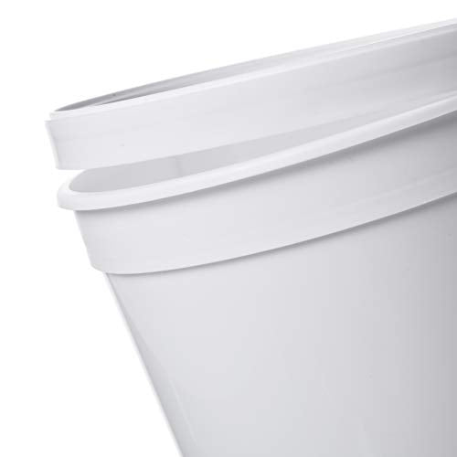 Pail with Handle, Polypropylene, 1.5 Quart, White, 10 Piece - color: White