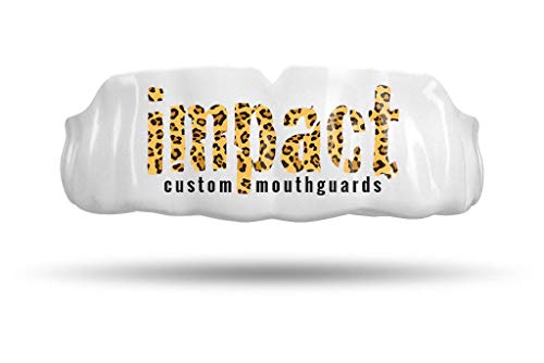 Impact Custom Professional MMA/Boxing/Muay Thai Mouthguard -(Branded Series) Leopard Logo White - color: Leopard Logo Wht