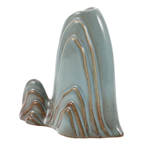 IMIKEYA Ceramic Mini Mountain Figurine Calligraphy Brush Holder Aquarium Unique Faux Mountain Design for Zen Garden Micro Landscape Accessories Multiuse Decorative Tabletop