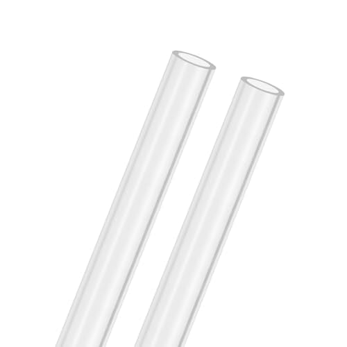 M METERXITY 2-Pack Clear Rigid Acrylic Pipe, 11mm[0.43"] ID x 15mm[0.59"] OD Plastic Round Tube for Water Cooling System/Lamps/Fountains/Aquariums/Display Stand, Acrylic Tubing [305mm/12IN] - size: 11mm ID x 15mm OD