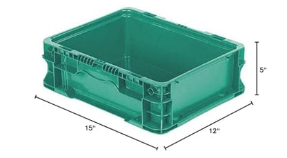 Orbis Straight Wall Container, Green, 5 inH x 12 inL x 15 inW, 1EA HAWA NXO1215-5 - 1 Each