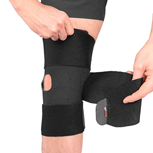 Universal Knee Compression Support – Hot and Cold Therapy System Adjustable Knee Support with Direct Stick Packs & Dual Compression Straps – Breathable & Hypoallergenic Design - style: Knee