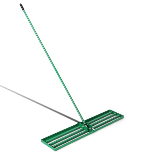 Lawn Leveling Rake, Level Lawn Tool, Heavy-Duty Lawn Leveler with 75inch Steel Extended Handle, Yard Leveling Rake for Creating a Flat Surface,for Soil, Dirt, Topdressing, and Ground (30" x 10")
