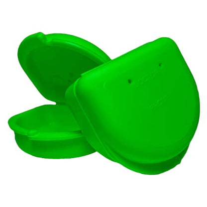 Dental Retainer Cases with Vent Holes, Green, 2 Ct - color: Green
