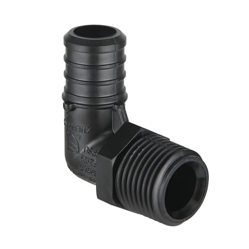 5-Pack EFIELD Poly PPSU Barb Crimp 3/4" Pex X 1/2" Male NPT Elbow Adapter Fittings, ASTM F2159 (3/4"x1/2"),(PPSU1807107) - size: 3/4"X 1/2" P5, style: Male Elbow