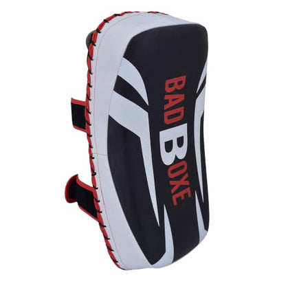 TWISTER FIGHT WEAR Lightweight Boxing Arm Pad Kick Shield | Genuine Leather Thai Pads | MMA Muay Thai Curved Pads | Martial Art Training Pads Boxing Striking Pads (Single) - color: Black/White