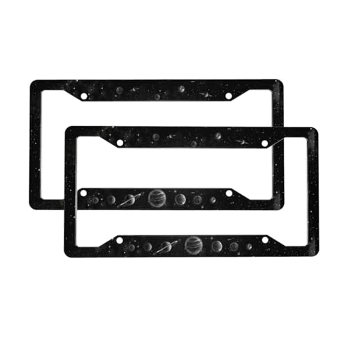 Galaxy License Plate Frame 2 Pack Accessories Cars Decor 12.3 X 6.3 Inches for Men Women - color: Galaxy