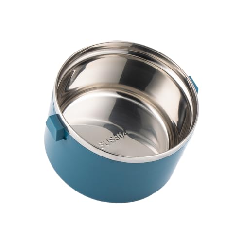 3 Tier Stackable Stainless Steel Lunch Box Sealed(blue, 3 layers) with spoon and fork - color: Blue, size: 3 layers