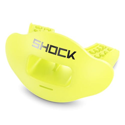 Shock Doctor Lip Guard, Adult and Youth Mouth Guard Football with Strap, Breathable Wide Opening Football Mouthpiece for Youth and Adults OSFA, Shock Doctor Mouth Guards, Max Airflow - color: Shock Yellow