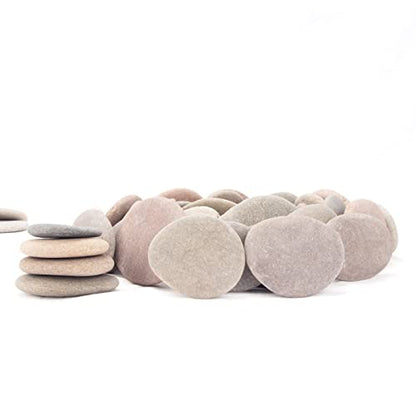 [About 97 PCS - 105 PCS](18 Pounds) Painting Rocks,2.33"-3.72" River Rocks,DIY Rocks,Flat Rocks,Craft Rocks,Natural Stones