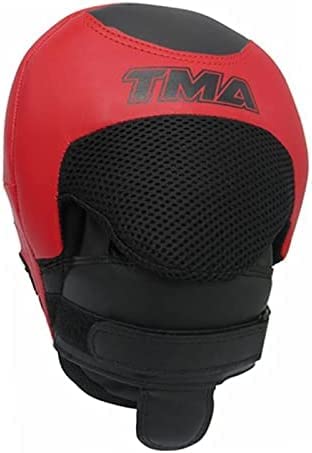 TMA Curved Focus Pads Mitts,Hook and Jab,Punch Bag Kick Boxing Muay Thai MMA US - color: Red