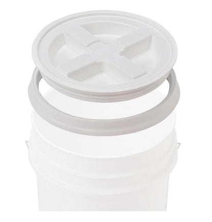 5 Gallon Food Grade BPA Free Made in USA Red Bucket Pail with White Air Tight Screw On Lid (Pack of 3)