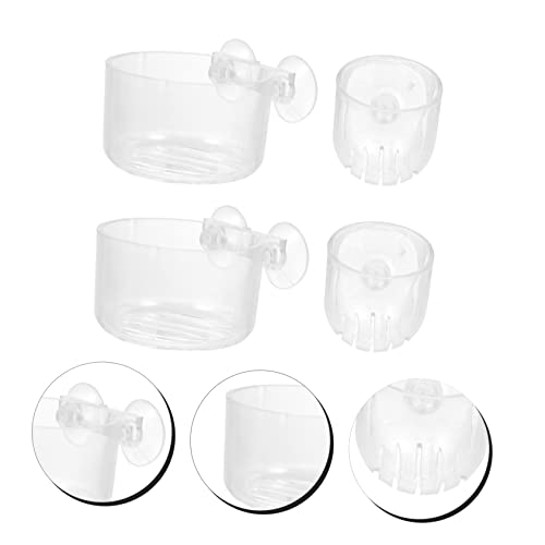 4pcs Acrylic Fish Feeding Cups Red Worm Feeder for Fish Tank Shrimp Feeder Aquarium Accessories for Aquatic Feeding Supplies