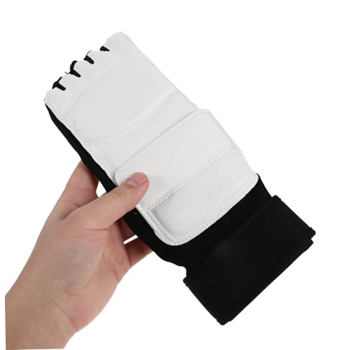 BESPORTBLE Taekwondo Double-Layer Reinforcement and Ventilated Design Foot Protector 1 Pair White Pu Sparring Gear Lightweight and Comfortable for Kickboxing Sessions and MMA Sparring Drills